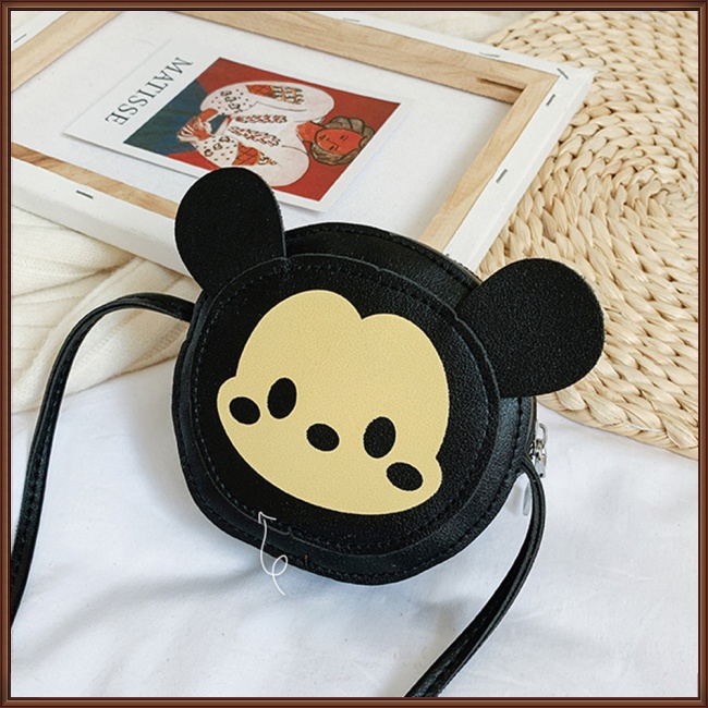 Túi Đeo Chéo Vai Mini Bằng Da Pu Có Khóa Kéo Thời Trang Sành Điệu Cho Trẻ Em