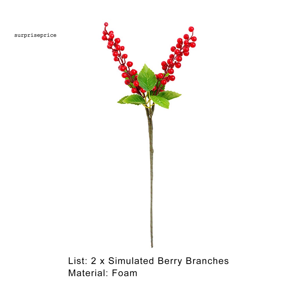 Spa Bộ 2 Nhánh Berry Giả Sống Động Tươi Tắn Không Cần Đóng Giả Trang Trí Nhà Cửa