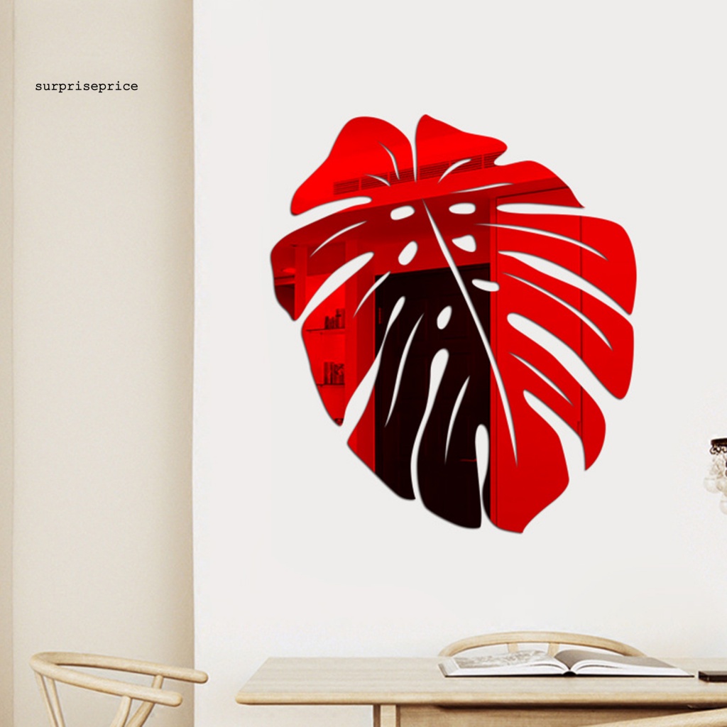 Sticker Dán Tường Tự Dính Họa Tiết Lá 3D Bằng Acrylic Trang Trí Phòng Khách