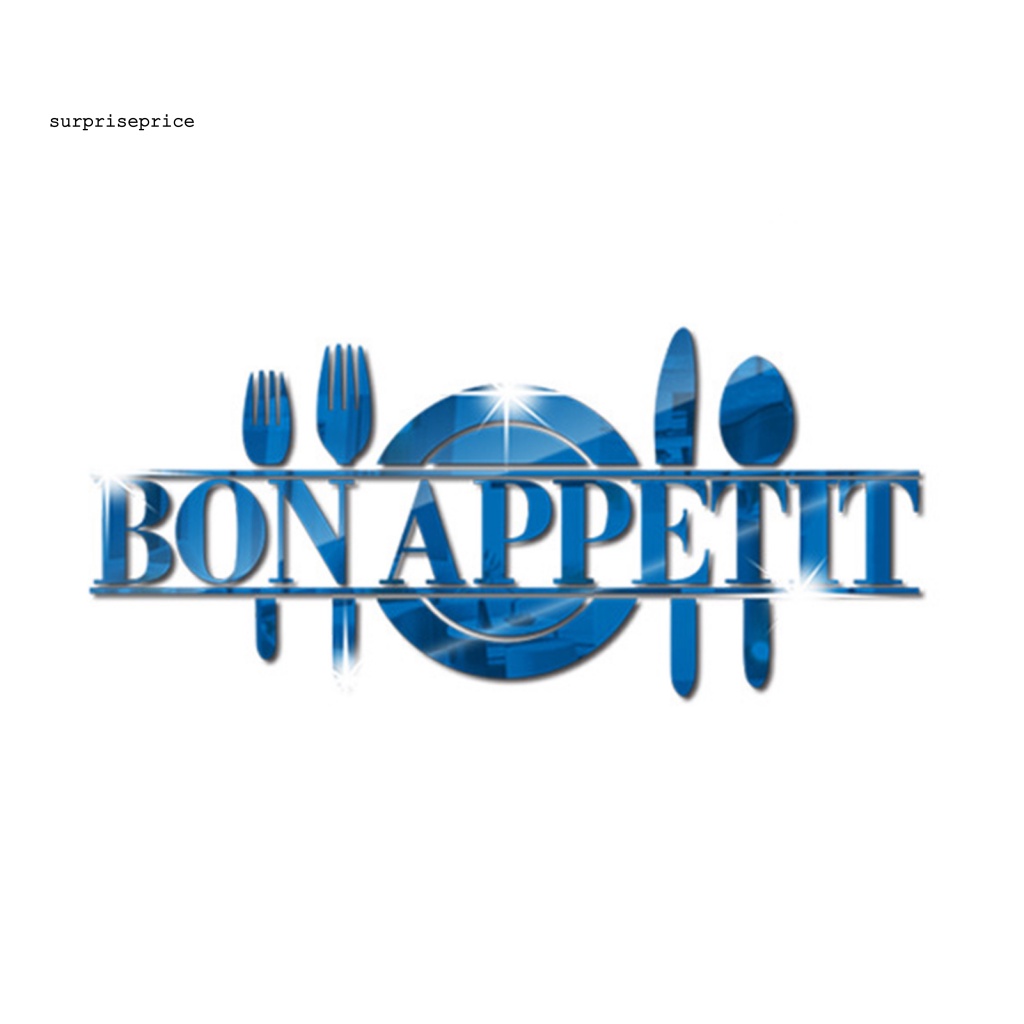 1 Bộ Đề Can Tráng Gương Tự Dính Họa Tiết Muỗng Nĩa Sáng Tạo Có Thể Tháo Gỡ Dùng Để Trang