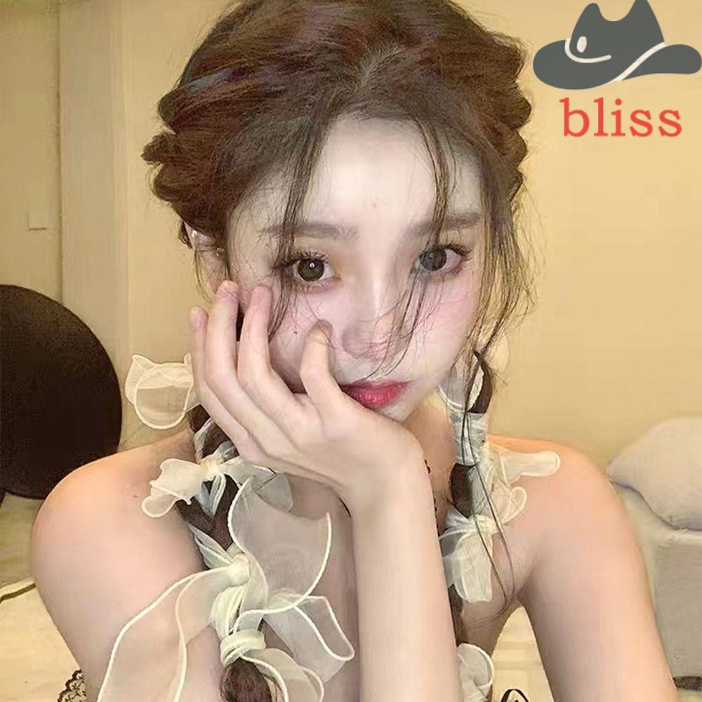 Kẹp Tóc Nơ Phối Lưới Trong Suốt Đính Ruy Băng Tua Rua Dễ Thương Cho Bé Gái