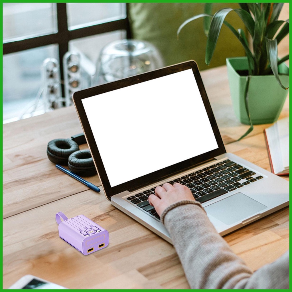 Pin Dự PhòNg 20000mAh Trong SuốT VớI Dây CáP Cho IPhone