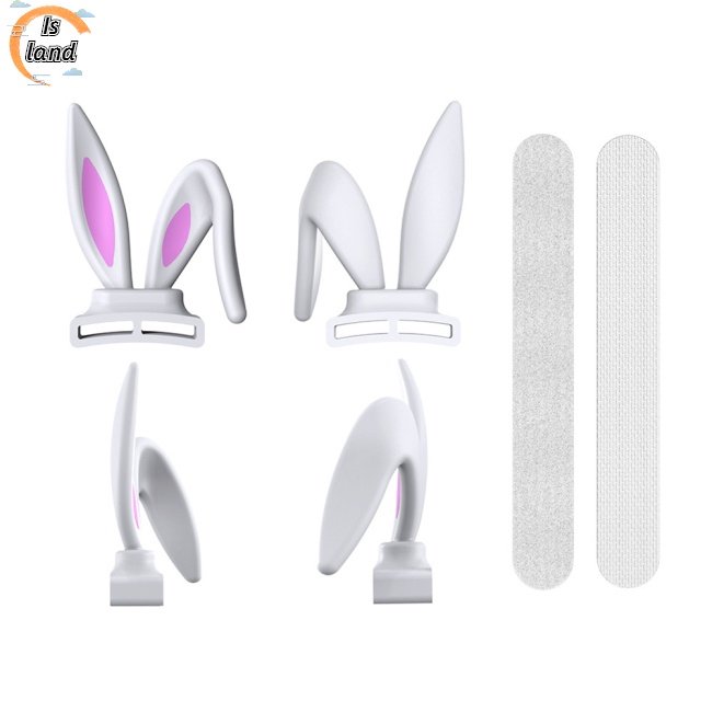 Phụ Kiện Trang Trí Tai Nghe Bằng Silicon Hình Tai Thỏ Dễ Thương