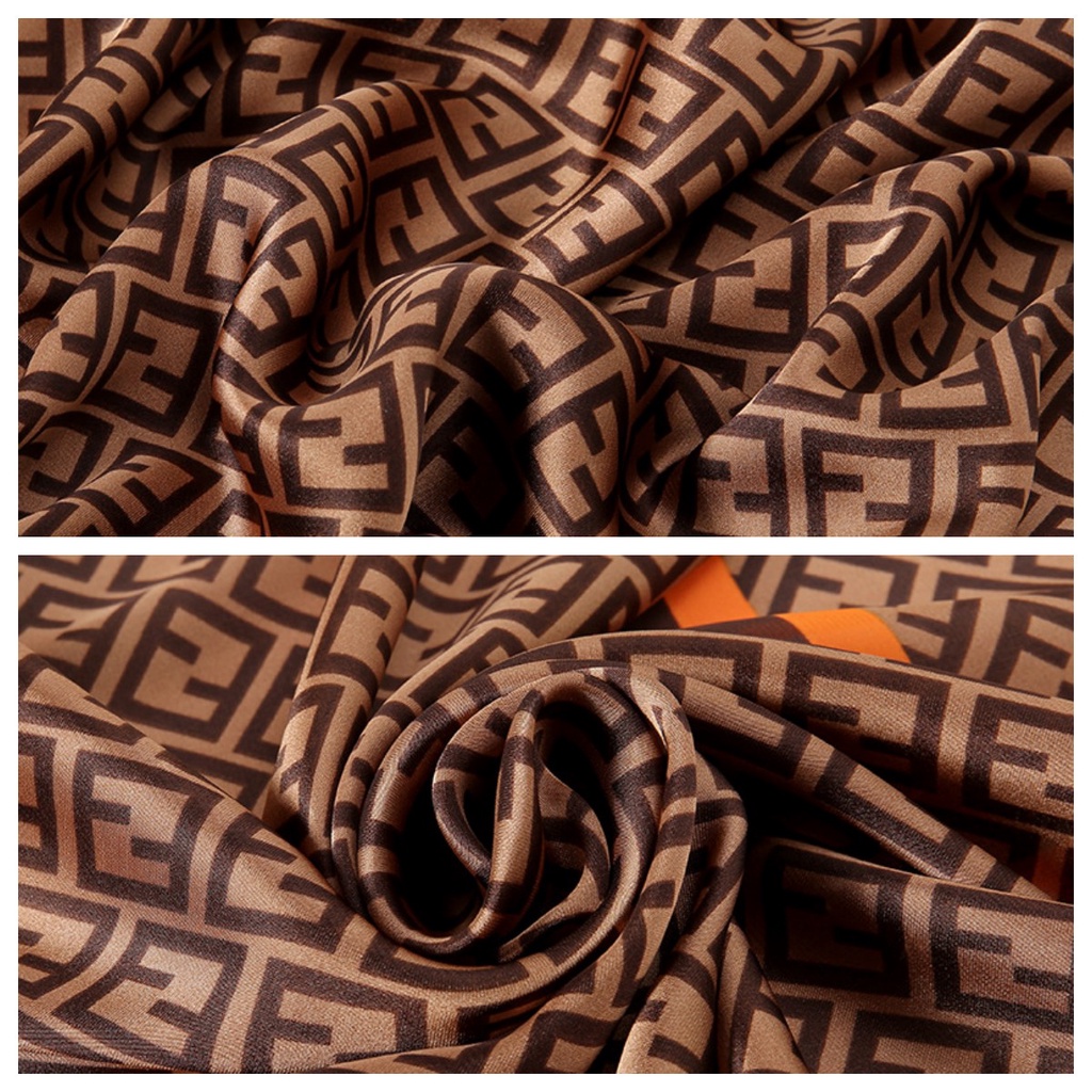 Khăn Choàng Satin Dài 180 * 90CM In Họa Tiết Kẻ Sọc Cổ Điển Thoáng Khí Trọng Lượng Nhẹ Dễ Phối Đồ Cho Nữ