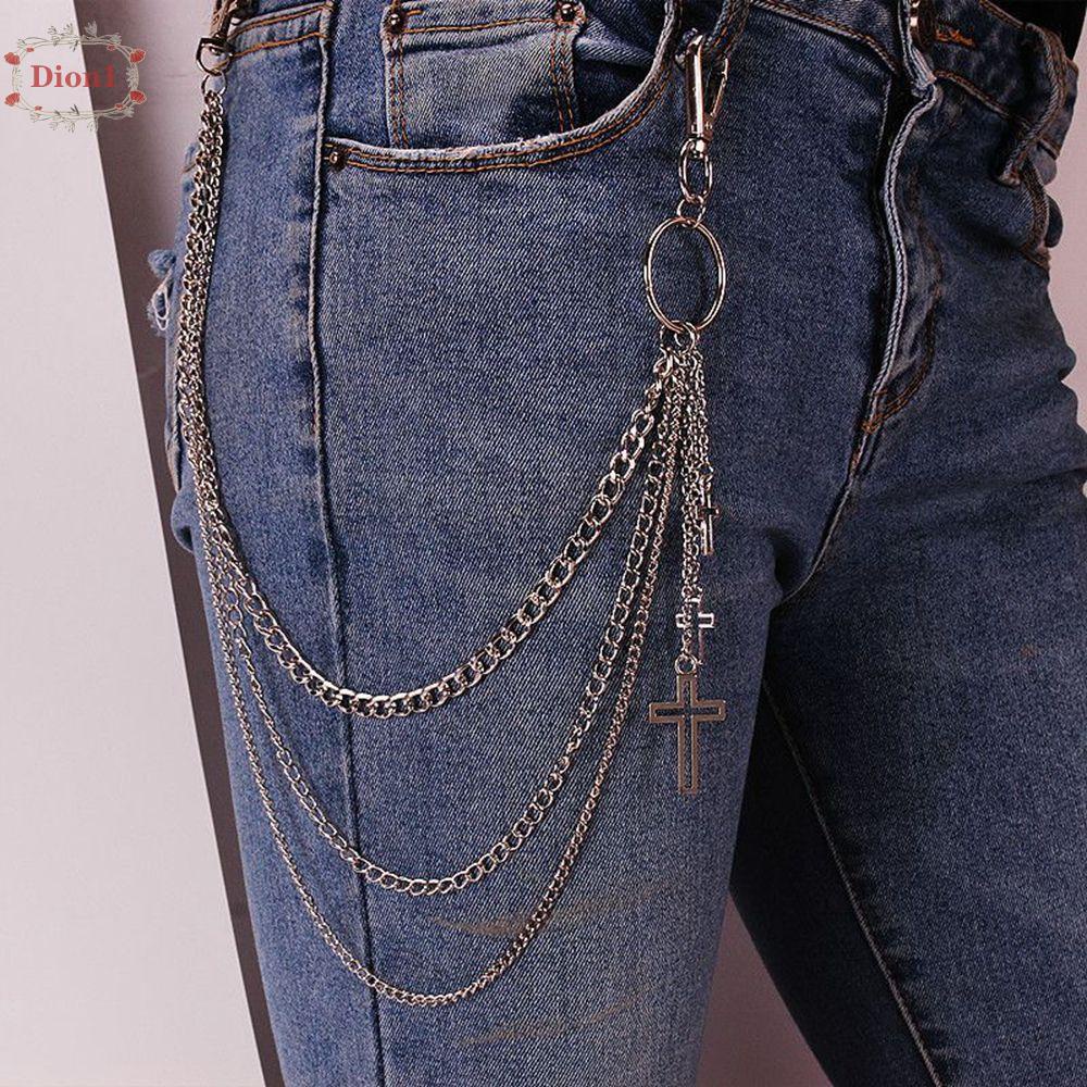 Dây Xích Kim Loại Đeo Thắt Lưng Quần Jean Nhiều Lớp Hình Trái Tim Năm Cánh Phong Cách Harajuku Din1