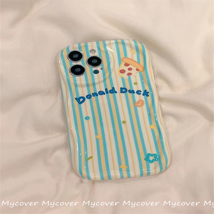 Ốp Điện Thoại Silicon Mềm Họa Tiết Pizza Sọc Nhiều Màu Cho iPhone 14 13 12 11 Pro Max X XR Xs Max 6 7 8 Plus