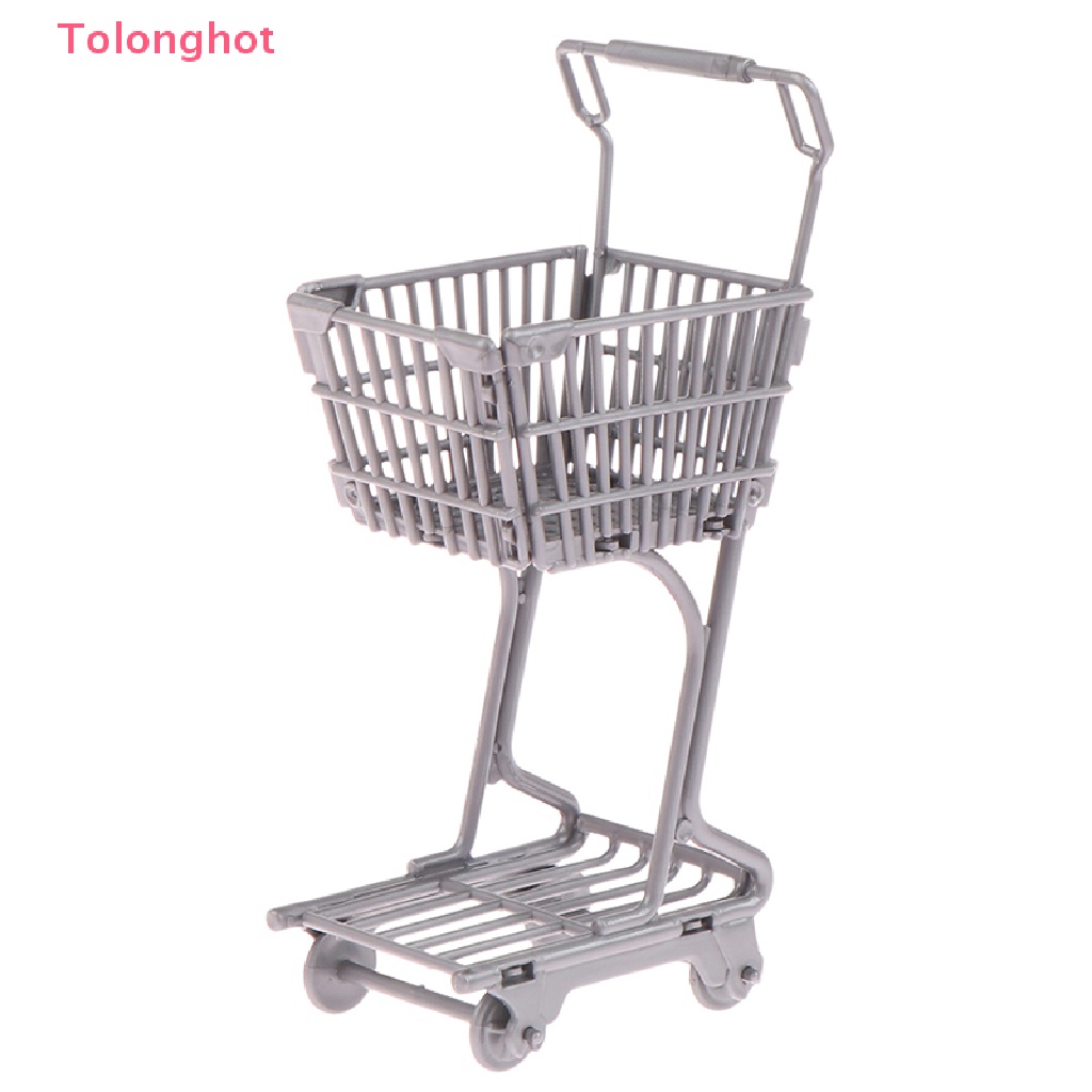 Mô Hình Xe Đẩy Mua Sắm Mini Thời Trang Cho Nhà Búp Bê