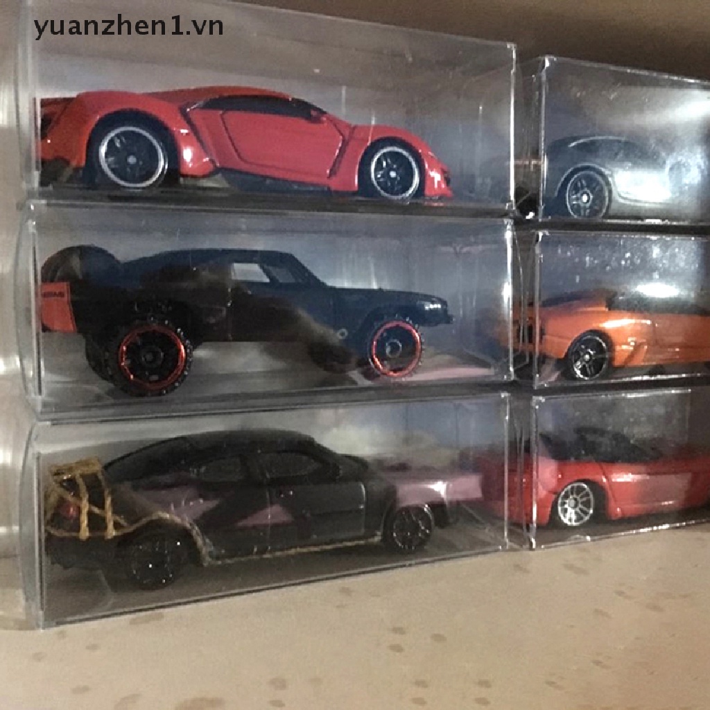 Set 2 / 5 Hộp Trưng Bày Mô Hình Xe Hơi Bằng PVC Trong Suốt Chống Bụi 1: 64