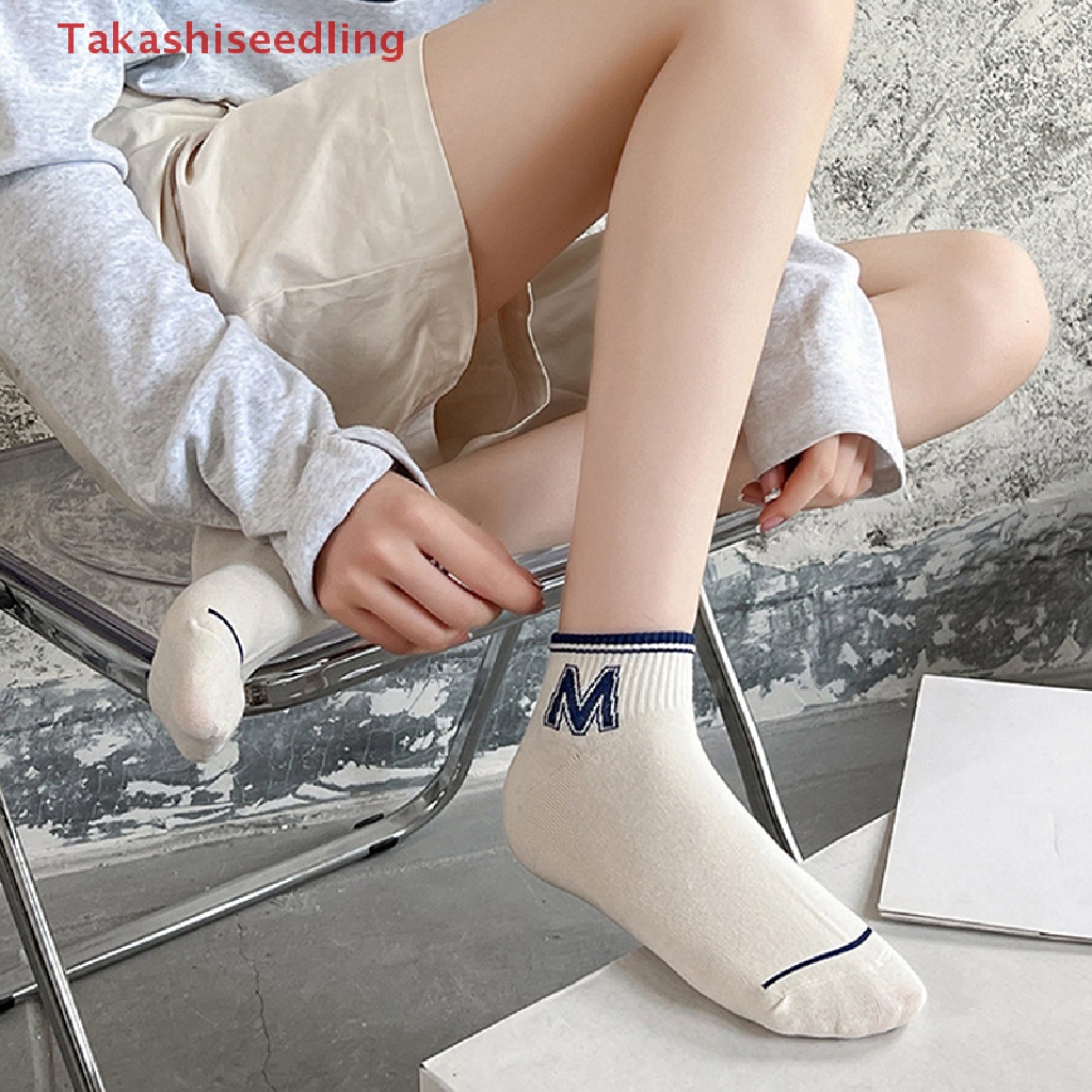 Vớ Thể Thao Cotton Cổ Ngắn In Chữ Phong Cách Thời Trang Harajuku Đường Phố Hàn Quốc Cho Nữ