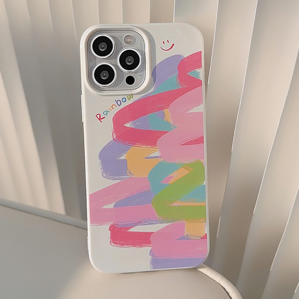Ốp Điện Thoại TPU Mềm Chống Trầy Hình Graffiti Cầu Vồng Cho IPhone 14 13 12 11 Pro Max X XR 8 7 Plus SE