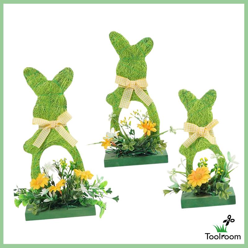 Set 3 Phụ Kiện Treo Trang Trí Bằng Gỗ Hình Thỏ Phục Sinh