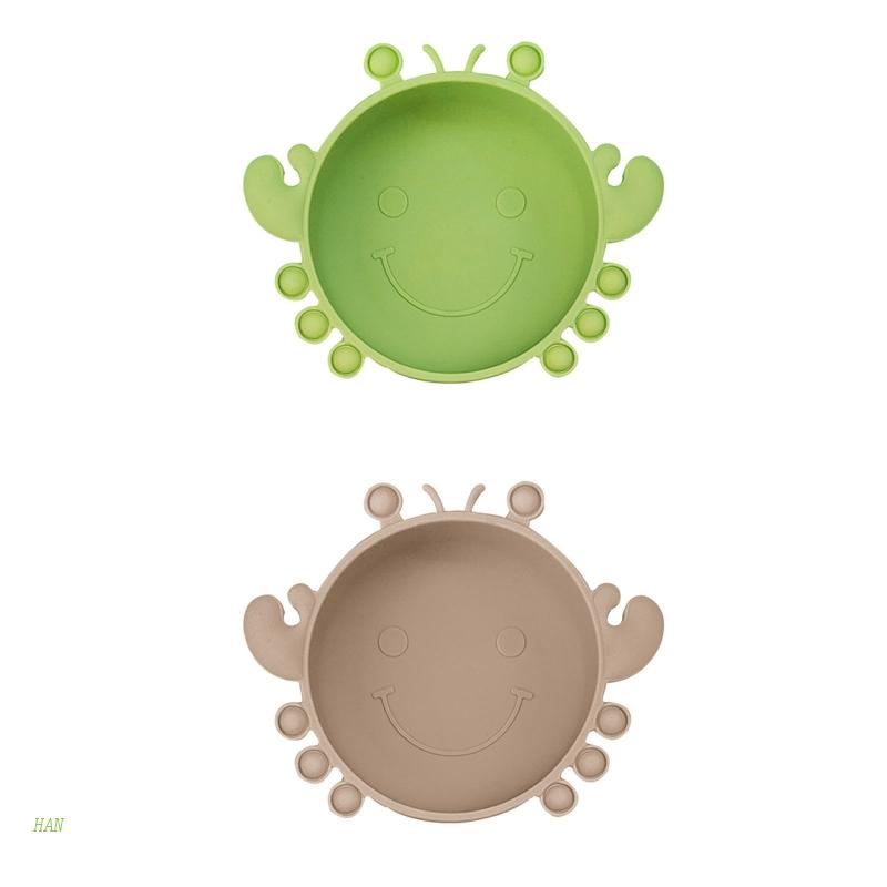 Bát Ăn Dặm Bằng Silicon Hình Cua Hoạt Hình Dễ Thương Cho Bé