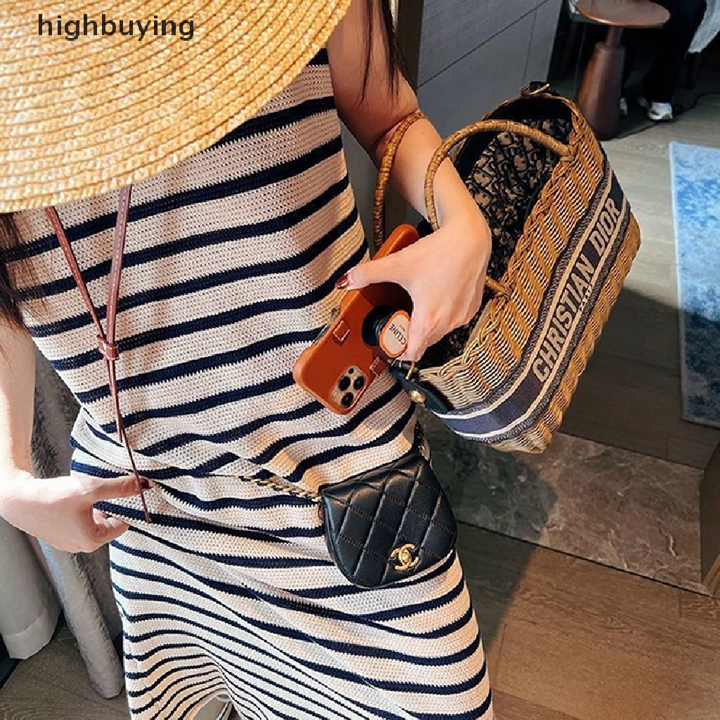 Đầm Dài Không Tay Họa Tiết Kẻ Sọc Phong Cách Hàn Quốc Cho Nữ