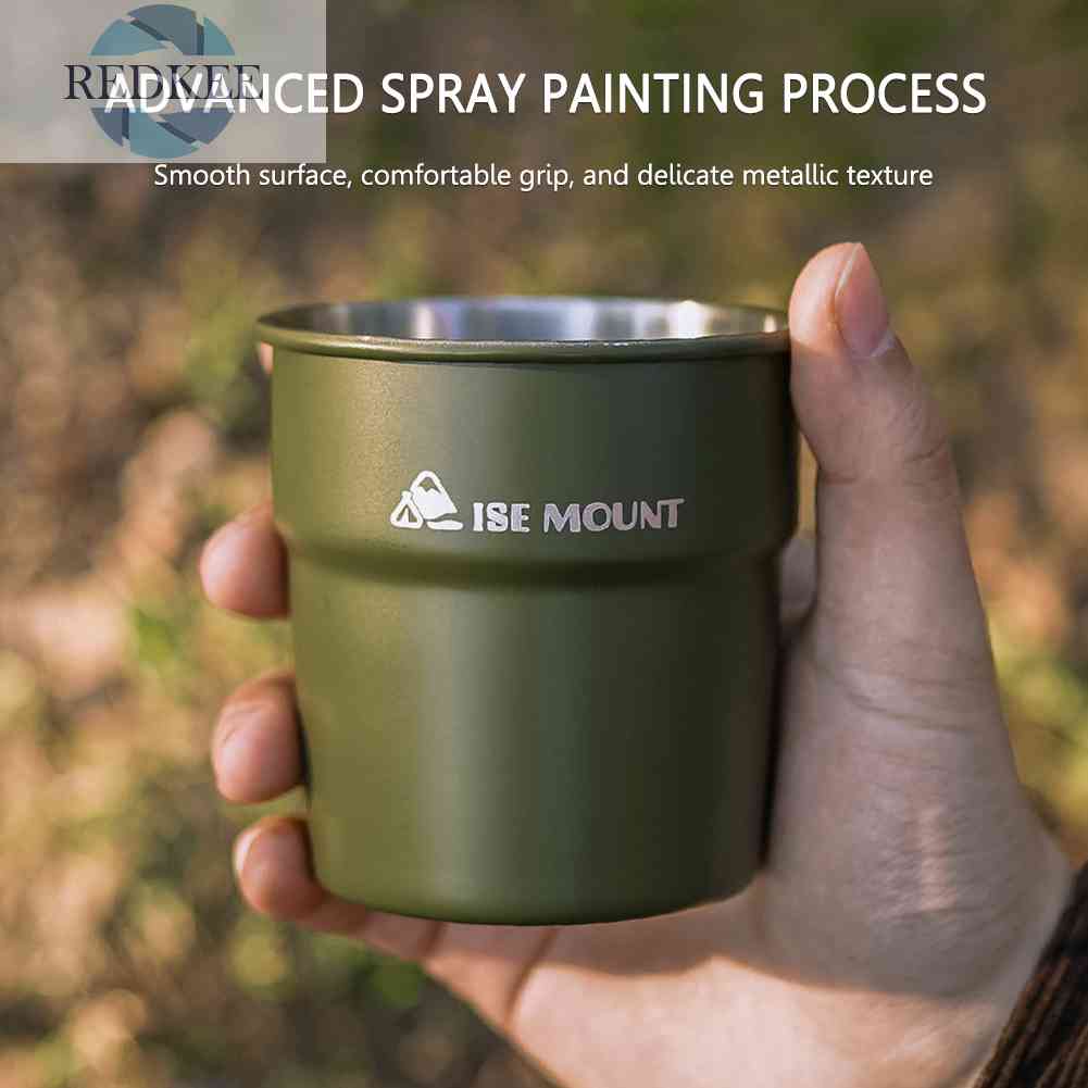 Cốc Uống Bia / Rượu Bằng Thép Không Gỉ Gọn Nhẹ 300ml Tiện Dụng Mang Theo Du Lịch Dã