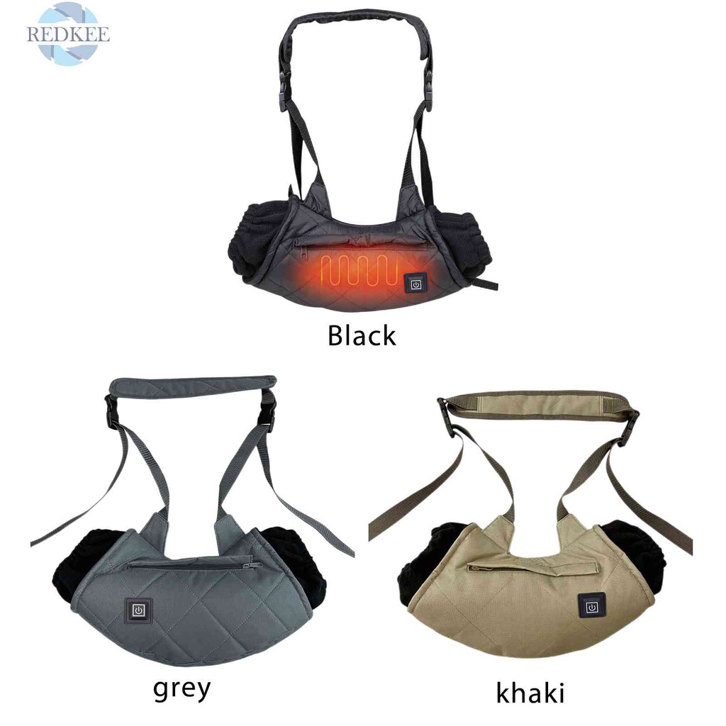 Găng Tay Sưởi Ấm USB Chống Thấm Nước Kèm Túi Đựng Có Khóa Kéo Dùng Khi Đi Cắm Trại