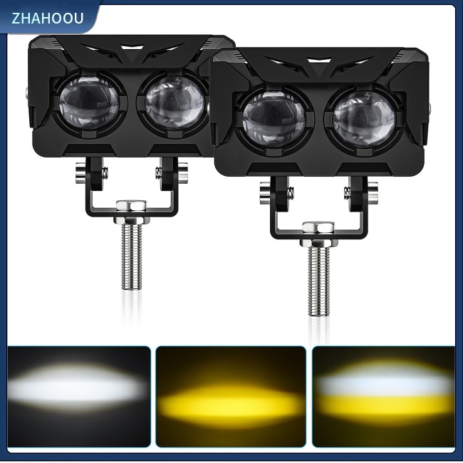 ☃Phụ Kiện Trang Trí Nhà Cửa Độc Đáo Sáng Tạo☃ 1 Cặp Đèn Pha Led Sương Mù Siêu Sáng Hai Màu Sắc Dành Cho Xe Mô Tô