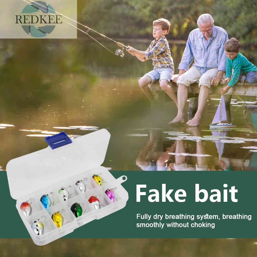 Set 10 Mồi Giả Nhử Cá Bằng Nhựa Gắn Kèm Móc Câu