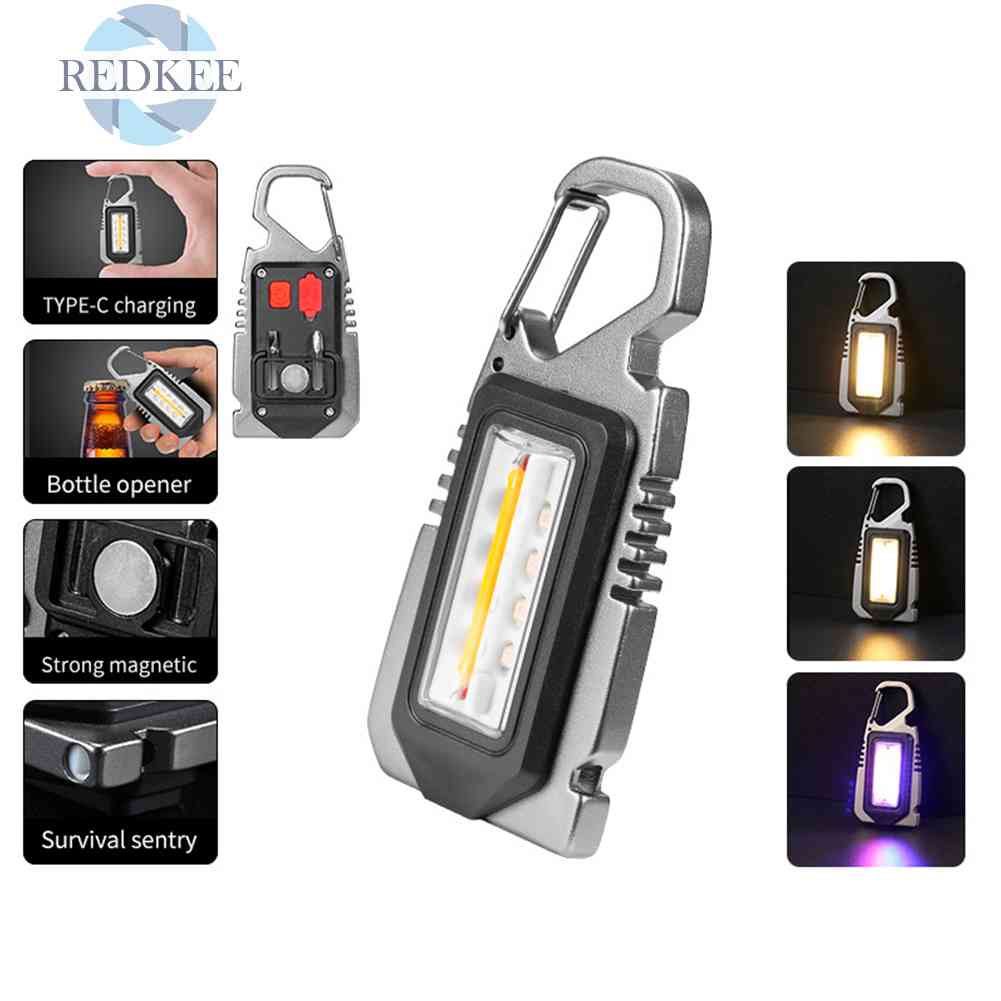 Móc Khóa Đèn Pin LED COB 500lm Chống Nước