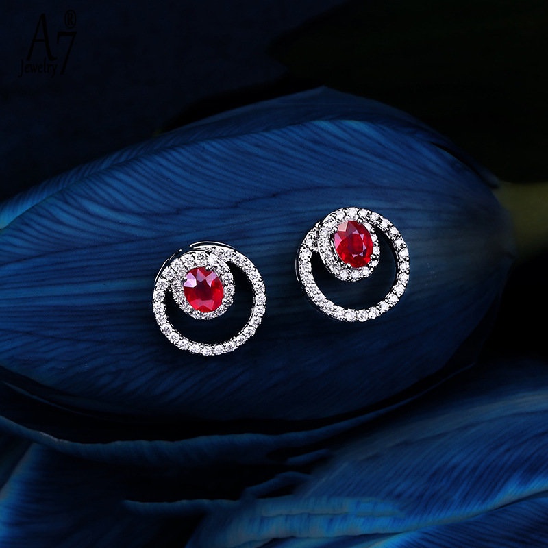 A7| Bông Tai Mạ Bạc 925 Đính Đá Zircon M3448