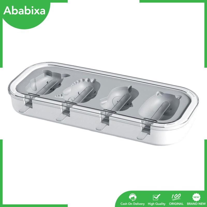 [Ababixa] Khuôn Làm Kem Que Kiểu Hoạt Hình Dễ Vệ Sinh Với Que Đá Có Thể Tái Sử