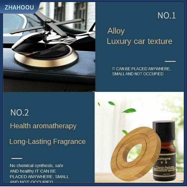 ☃Nhà Cửa☃ Máy Khuếch Tán Tinh Dầu Hình Trực Thăng Xoay Năng Lượng Mặt Trời Trang Trí Nội Thất Xe Hơi