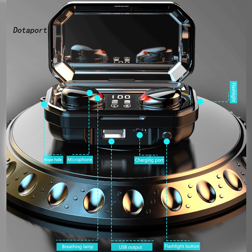 Tai Nghe Bluetooth 5.1 TWS M15 Màn Hình LED Kèm Hộp Sạc Chống Nước