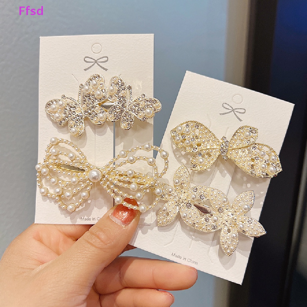 Kẹp Tóc Hình Hoa Và Bướm Đính Ngọc Trai Nhân Tạo Thời Trang Cho Nữ