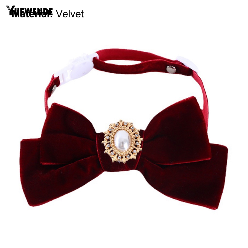 Vòng Cổ Hình Bướm Đính Ngọc Trai Nhân Tạo Có Thể Điều Chỉnh Cho Thú Cưng