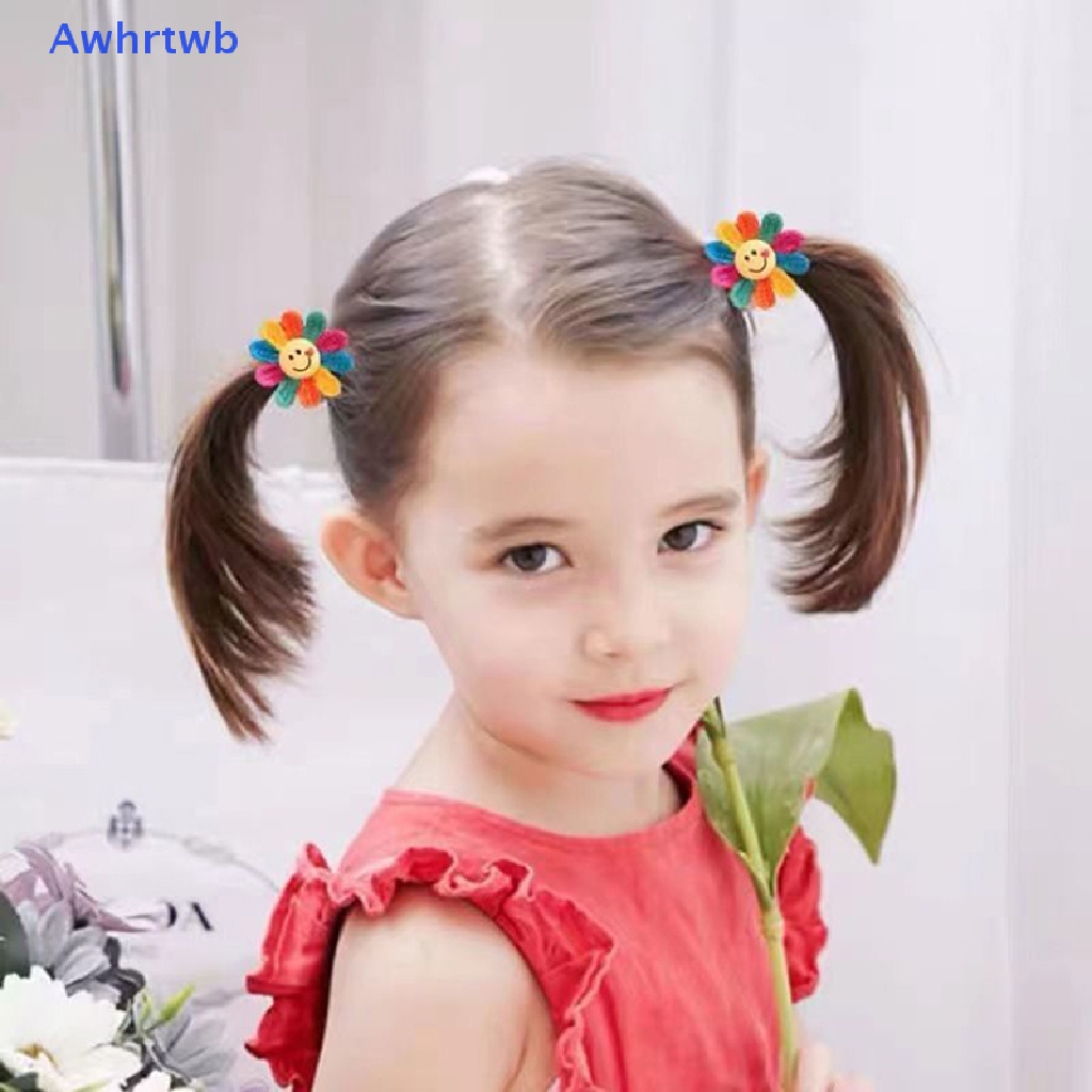 Set 1 / 5 Kẹp Tóc Hoa Hướng Dương Mặt Cười Dễ Thương Cho Bé Gái Mới