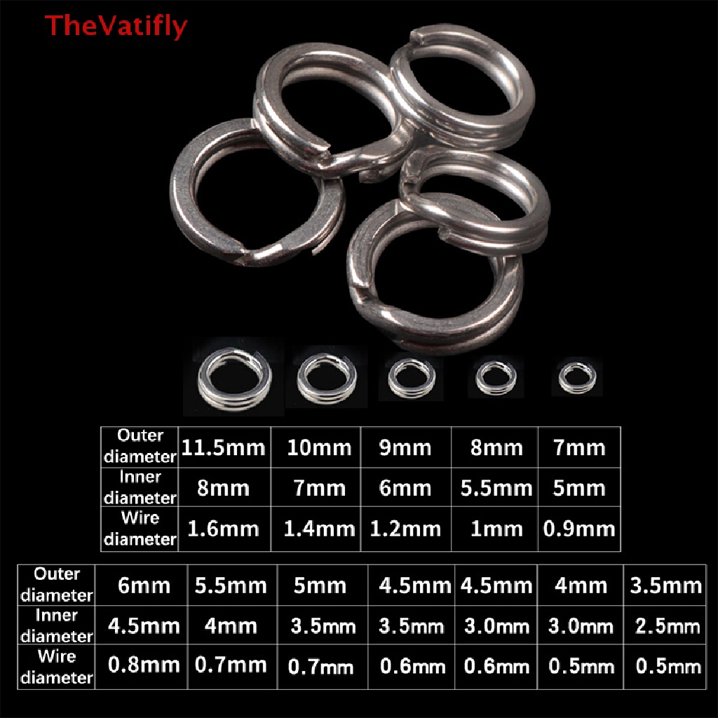 Set 100 Vòng Thép Không Gỉ Cứng 2.5-8MM Gắn Mồi Câu Cá Chuyên Dụng