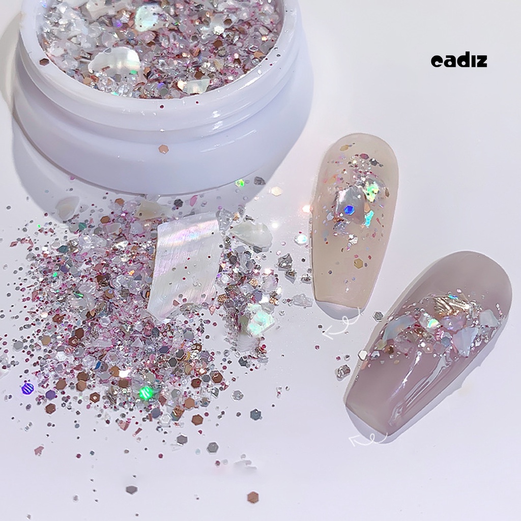 1 Hộp Sequin Lấp Lánh Hình Dạng Bất Đối Xứng Chống Va Chạm Trang Trí Móng Nghệ Thuật