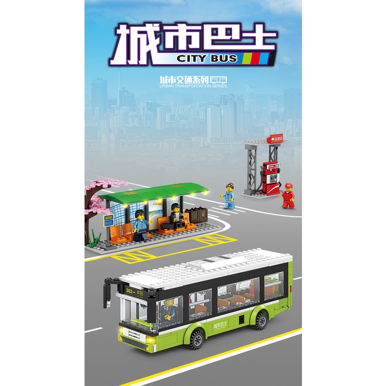 Bộ Đồ Chơi Lắp Ráp  Xe Buýt Vui Nhộn Cho Bé