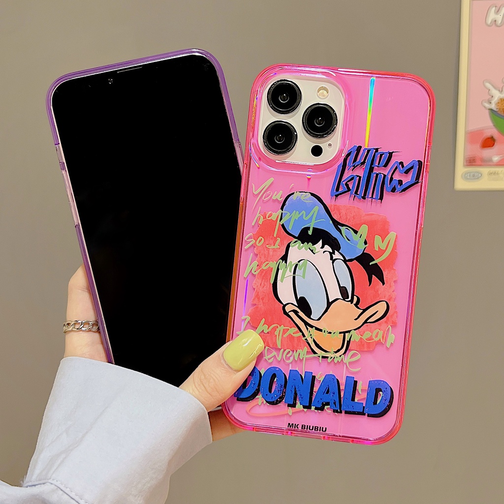 Donald Duck Ốp Điện Thoại TPU Mềm Trong Suốt Dạ Quang In Hình Mickey / Vịt Donald Cho iPhone 14 13 12 Pro Max
