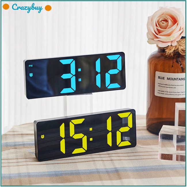 Cr Đồng Hồ Báo Thức Điện Tử 3 Mức Độ Sáng Màn Hình Lớn Có Thể Điều Chỉnh Nhiệt Độ