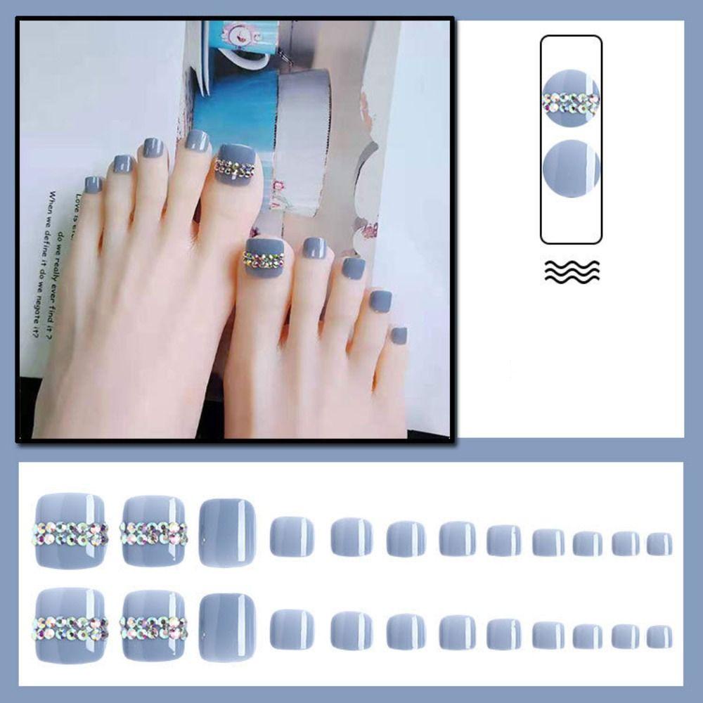 MIHAN1 Móng Chân Giả Đính Kim Sa Lấp Lánh MIHAN1