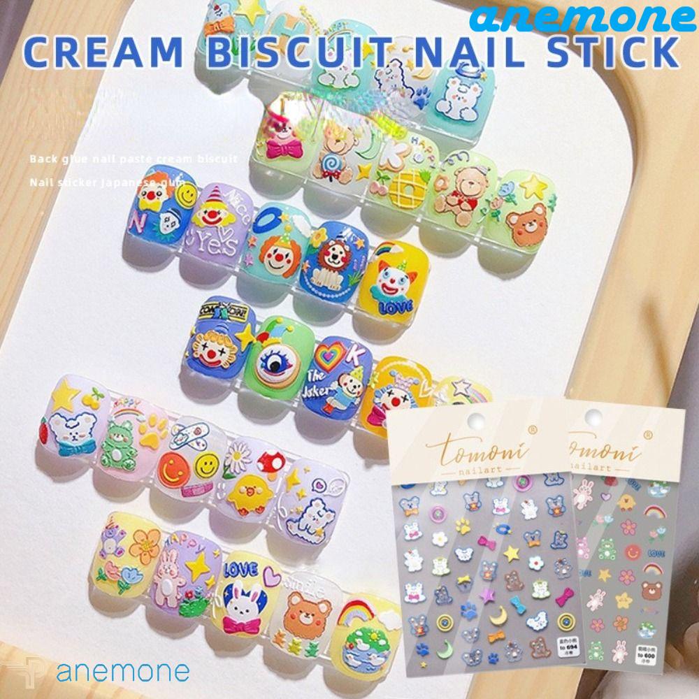 Miếng Dán Trang Trí Móng Tay 5D Hình Gấu Thỏ Xinh Xắn Charms