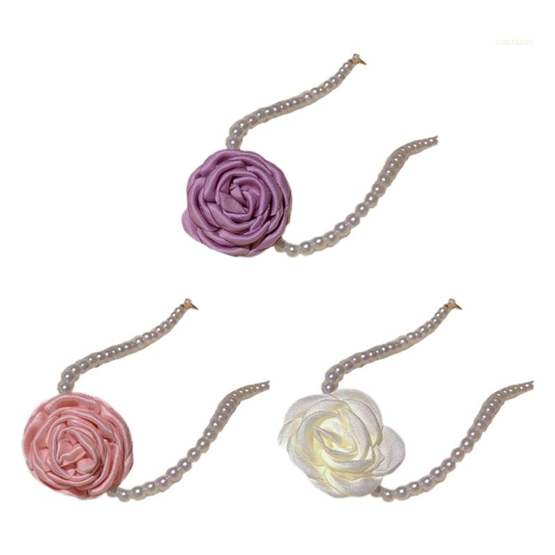 Dây Chuyền Mặt Hoa Đính Ngọc Trai Nhân Tạo Thời Trang