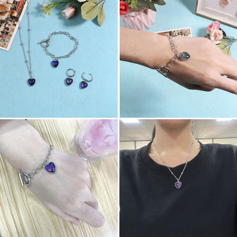 Vòng cổ Mặt Hình Trái Tim Thay Đổi Màu Sắc Theo Tâm Trạng Thời Trang Cho Nữ