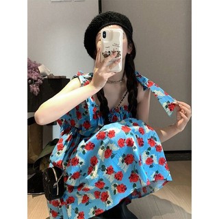 Đầm Hai Dây Họa Tiết Hoa Đơn Giản Phong Cách Mới Mùa Hè Cho Nữ
