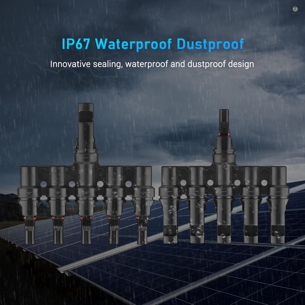 Đầu Nối Chữ T Cho Tấm Pin Năng Lượng Mặt Trời 5 Chiều IP67 Chống Thấm Nước 14AWG-10AWG