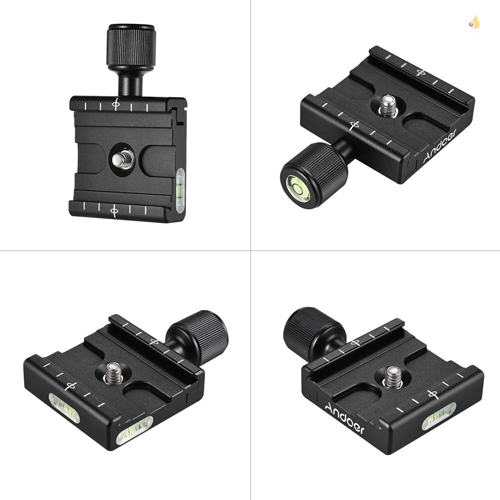 Đĩa Gắn Máy Ảnh Andoer QR-50 Tháo Lắp Nhanh Với Mức Bong Bóng Tích Hợp Cho Arca Swiss RRS Wimberley Tripod Head