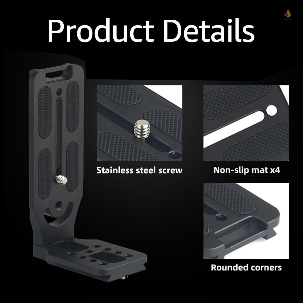 Giá Đỡ Hợp Kim Nhôm Tháo Lắp Nhanh Hình Chữ L Ốc Vít 1 / 4 Inch Arca Swiss Tiêu Chuẩn Cho Máy Ảnh DSLR