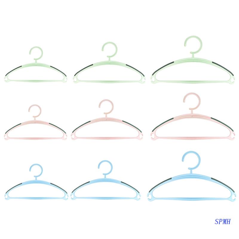 Set 5 Móc Treo Quần Áo Bằng Nhựa Siêu Dày Tiết Kiệm Không Gian Chống Trượt
