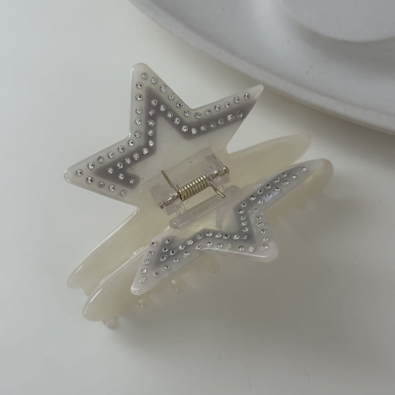 Kẹp Tóc Hình Ngôi Sao Năm Cánh Đính Đá Cỡ Lớn Phong Cách Âu Mỹ Cho Nữ