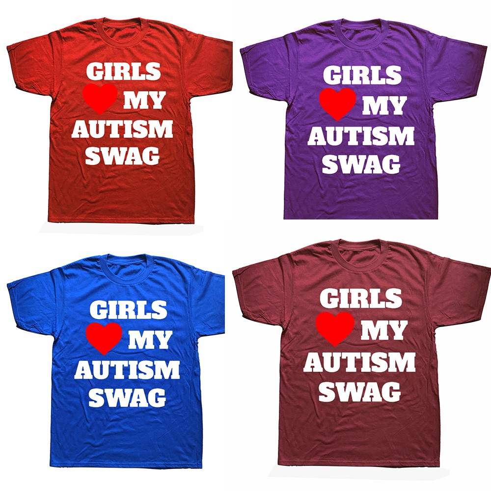 Áo Thun Tay Ngắn In Chữ Heart My Autism Swag Phong Cách Đường Phố Thời Trang Mùa Hè Cho Nam Và Nữ