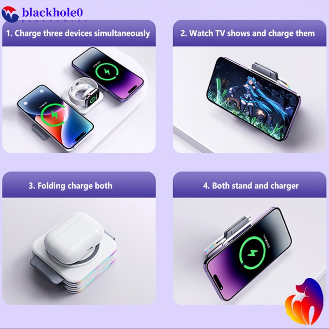 Đế Sạc Không Dây Remax Rp-w72 22.5w 3 Trong 1 Có Thể Gấp Gọn Tiện Lợi