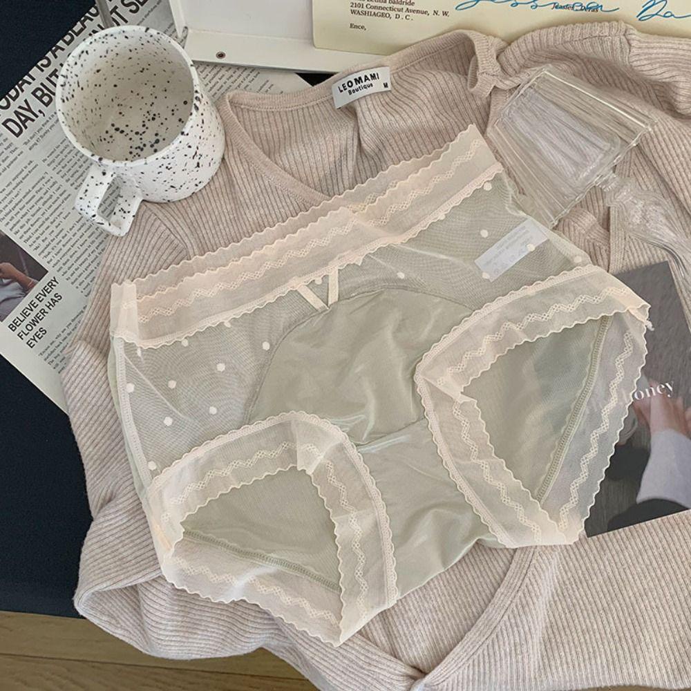 Quần Lót Lưới Satin Co Giãn Trong Suốt Thoáng Khí Chống Vi Khuẩn Phong Cách Hàn Quốc