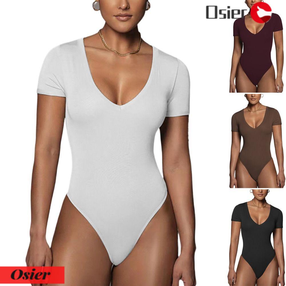 Áo Liền Quần Ngắn Tay Cổ Chữ V Dáng Ôm Thời Trang Nữ 1