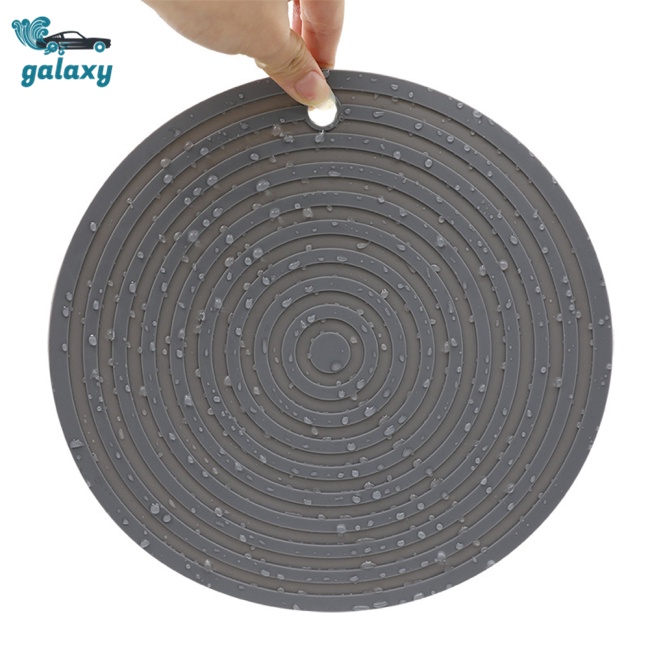 Galaxy Thảm Silicon Tròn Lót Tô Đựng Thức Ăn Chống Trượt Màu Trơn Cho Thú Cưng