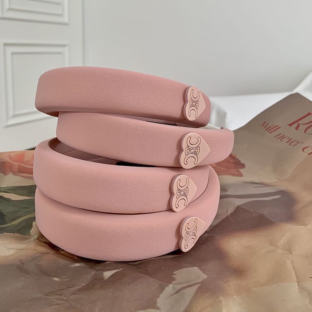 Băng Đô Cài Tóc Màu Hồng Họa Tiết Trái Tim In Chữ Thời Trang Hàn Quốc Cho Nữ